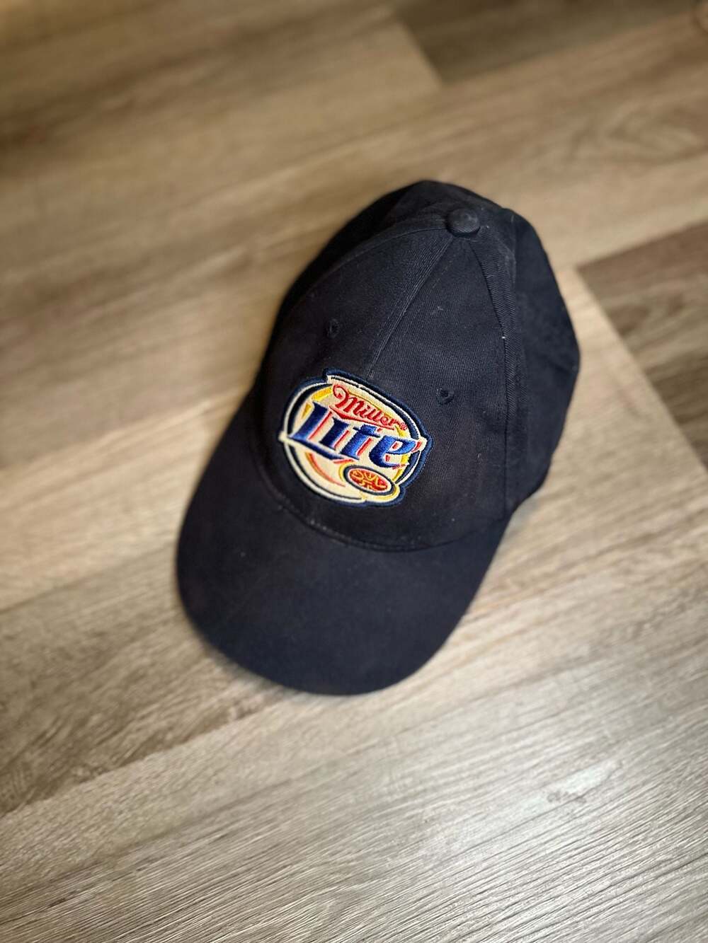 Miller Lite Logo Promotional Strapback Baseball Cap Navy Blue